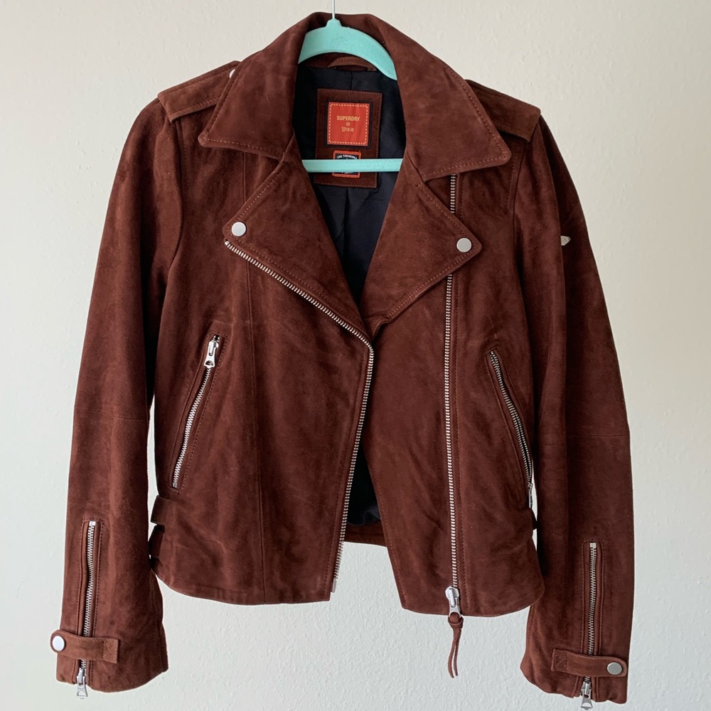 Brown Suede Biker Jacket